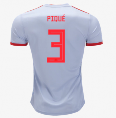 Spain 2018 World Cup Away Gerard Pique Shirt Soccer Jersey