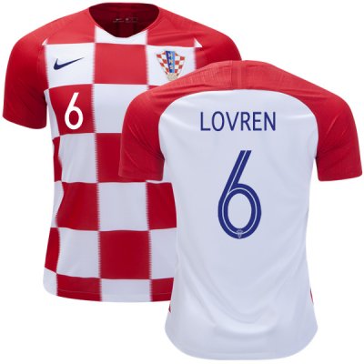 Croatia 2018 World Cup Home DEJAN LOVREN 6 Shirt Soccer Jersey