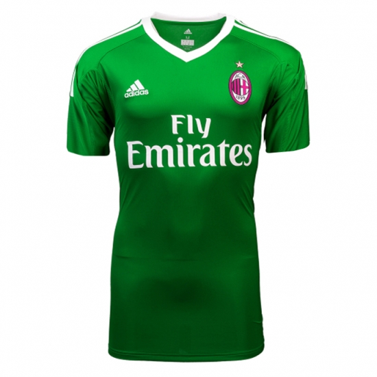 AC Milan 2017/18 Green Goalkeeper Shirt Soccer Jersey - Click Image to Close