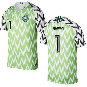 Nigeria Fifa World Cup 2018 Home Daniel Akpeyi 1 Shirt Soccer Jersey