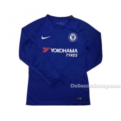 Chelsea 2017/18 Home Long Sleeved Shirt Soccer Jersey