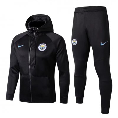 Manchester City 2017/18 Black Training Suit (Hoody Jacket+Pants)