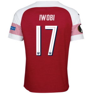 Arsenal 2018/19 Alex Iwobi 17 UEFA Europa Home Shirt Soccer Jersey