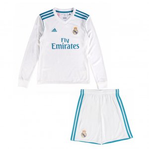 Real Madrid 2017/18 Home Kids Long Sleeved Kit Children Shirt And Shorts