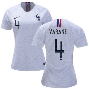 France 2018 World Cup RAPHAEL VARANE 4 Women's Away Shirt Soccer Jersey