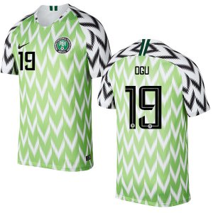 Nigeria Fifa World Cup 2018 Home John Ogu 19 Shirt Soccer Jersey