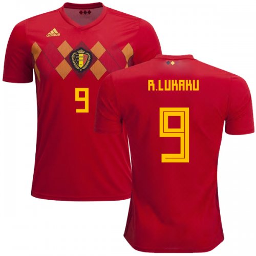 Belgium 2018 World Cup Home ROMELU LUKAKU 9 Shirt Soccer Jersey