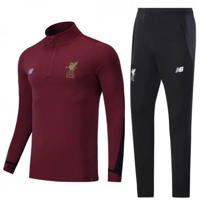 Liverpool 2017/18 Burgundy Training Suit (High Neck Zipper Shirt+Trouser)
