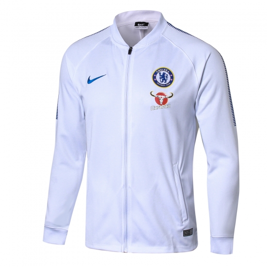 Chelsea 2017/18 White Track Jacket Top - Click Image to Close