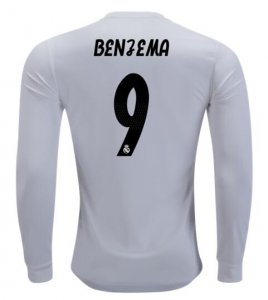 Karim Benzema Real Madrid 2018/19 Home Long Sleeve Shirt Soccer Jersey