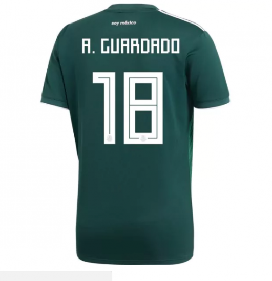 Mexico 2018 World Cup Home Andrés Guardado Shirt Soccer Jersey - Click Image to Close