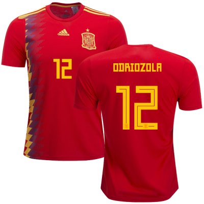 Spain 2018 World Cup ALVARO ODRIOZOLA 12 Home Shirt Soccer Jersey