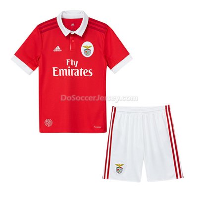 Benfica 2017/18 Home Kids Soccer Kit Children Shirt And Shorts