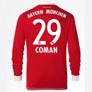 Bayern Munich 2017/18 Home Coman #29 Long Sleeved Soccer Shirt