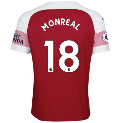 Arsenal 2018/19 Nacho Monreal 18 Home Shirt Soccer Jersey