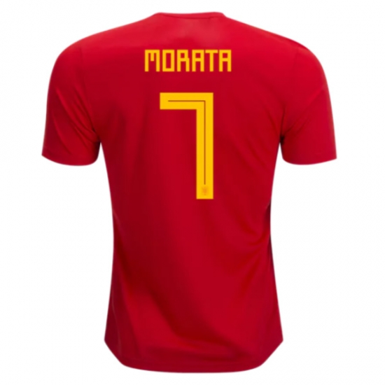 Spain 2018 World Cup Home Alvaro Morata #7 Shirt Soccer Jersey - Click Image to Close