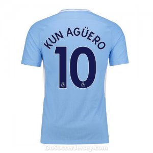 Manchester City 2017/18 Home Kun Aguero #10 Shirt Soccer Jersey