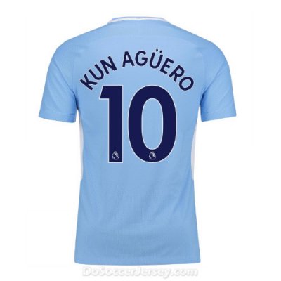 Manchester City 2017/18 Home Kun Aguero #10 Shirt Soccer Jersey