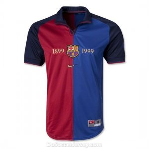 Barcelona 1999-2000 Home 100-Yeas Anniversary Retro Shirt Soccer Jersey
