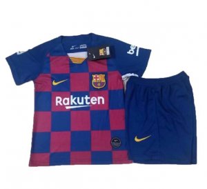 Barcelona 2019/2020 Home Children Soccer Jersey Kit Shirt + Shorts