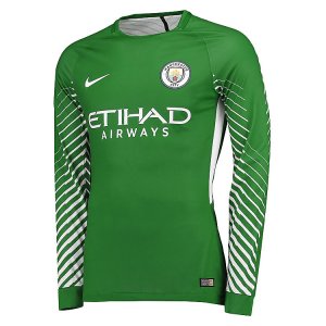 Manchester City 2017/18 Green Goalkeeper Long Sleeved Shirt Soccer Jersey