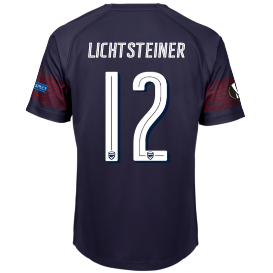 Arsenal 2018/19 Stephan Lichtsteiner 12 UEFA Europa Away Shirt Soccer Jersey - Click Image to Close