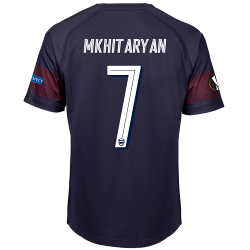 Arsenal 2018/19 Henrikh Mkhitaryan 7 UEFA Europa Away Shirt Soccer Jersey