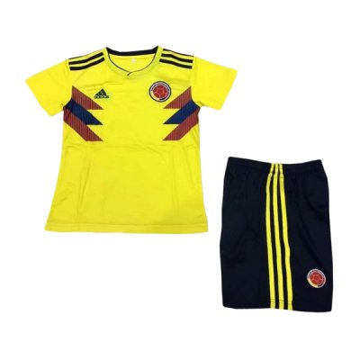 Colombia 2018 World Cup Home Kids Soccer Kit Children Shirt And Shorts