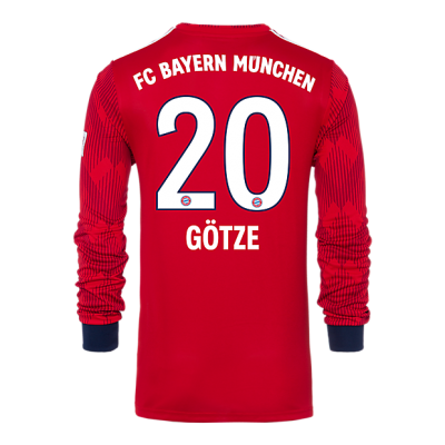 Bayern Munich 2018/19 Home 20 F. Götze Long Sleeve Shirt Soccer Jersey