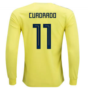 Colombia 2018 World Cup Home Long Sleeve Juan Cuadrado Shirt Soccer Jersey