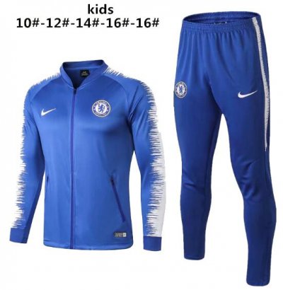 Kids Chelsea 2018/19 Blue Stripe Training Suit (Jacket+Pants)