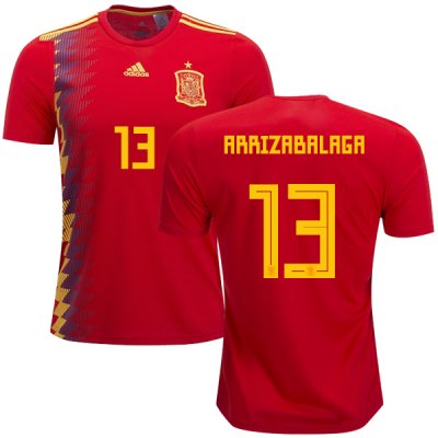 Spain 2018 World Cup KEPA ARRIZABALAGA 13 Home Shirt Soccer Jersey