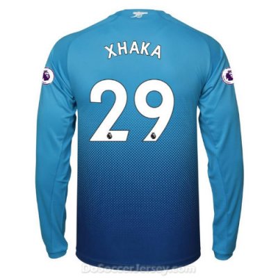 Arsenal 2017/18 Away XHAKA #29 Long Sleeved Shirt Soccer Jersey