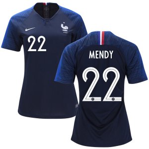 France 2018 World Cup BENJAMIN MENDY 22 Women's Home Shirt Soccer Jersey