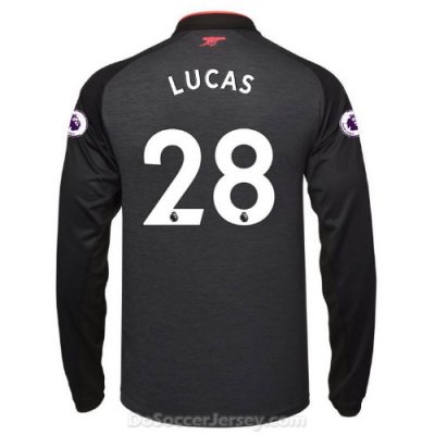 Arsenal 2017/18 Third LUCAS #28 Long Sleeved Shirt Soccer Jersey