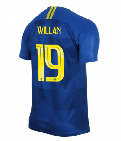 Brazil 2018 World Cup Away Willian Borges Shirt Soccer Jersey