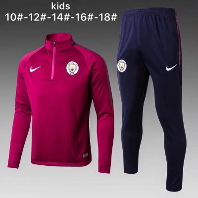 Kids Manchester City Training Suit Zipper Purple 2017/18