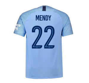 Manchester City 2018/19 Mendy 22 UCL Home Shirt Soccer Jersey