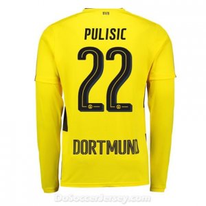 Borussia Dortmund 2017/18 Home Pulisic #22 Long Sleeve Soccer Shirt
