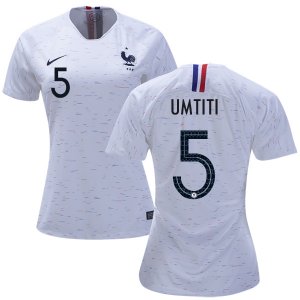 France 2018 World Cup SAMUEL UMTITI 5 Women's Away Shirt Soccer Jersey