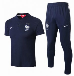 France FIFA World Cup 2018 Royal Blue Polo + Pants Training Suit