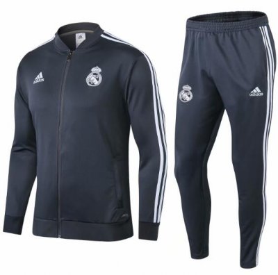 Real Madrid 2018/19 Dark Grey Training Suit (Jacket+Trouser)