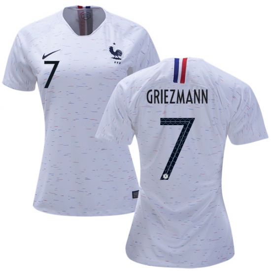 France 2018 World Cup ANTOINE GRIEZMANN 7 Women's Away Shirt Soccer Jersey - Click Image to Close