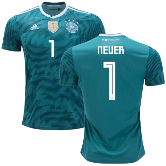Germany 2018 World Cup MANUEL NEUER 1 Away Shirt Soccer Jersey - Click Image to Close
