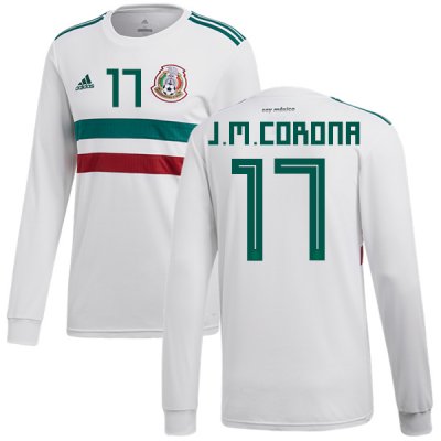 Mexico 2018 World Cup Away JESUS MANUEL CORONA 17 Long Sleeve Shirt Soccer Jersey