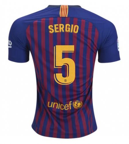 Barcelona 2018/19 Home Sergio 5 Shirt Soccer Jersey