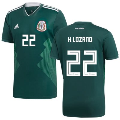 Mexico 2018 World Cup Home HIRVING LOZANO 22 Shirt Soccer Jersey