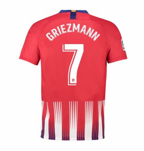 Atletico Madrid 2018/19 Griezmann 7 Home Shirt Soccer Jersey