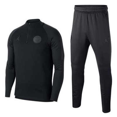 PSG Jordan X 2018/19 Black Training Suit Zipper Sweatshirt + Trouser