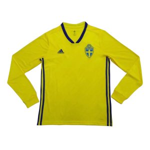 Sweden 2018 World Cup Home Long Sleeved Shirt Soccer Jersey
